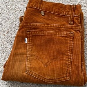 Vintage Orange Corduroy Straight Leg Levi’s. 29 x 30.